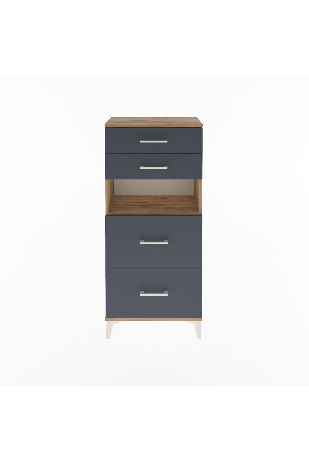 Arges Dolap Tek Raflı 4 Çekmeceli 60x30x134 - S17M102V8A