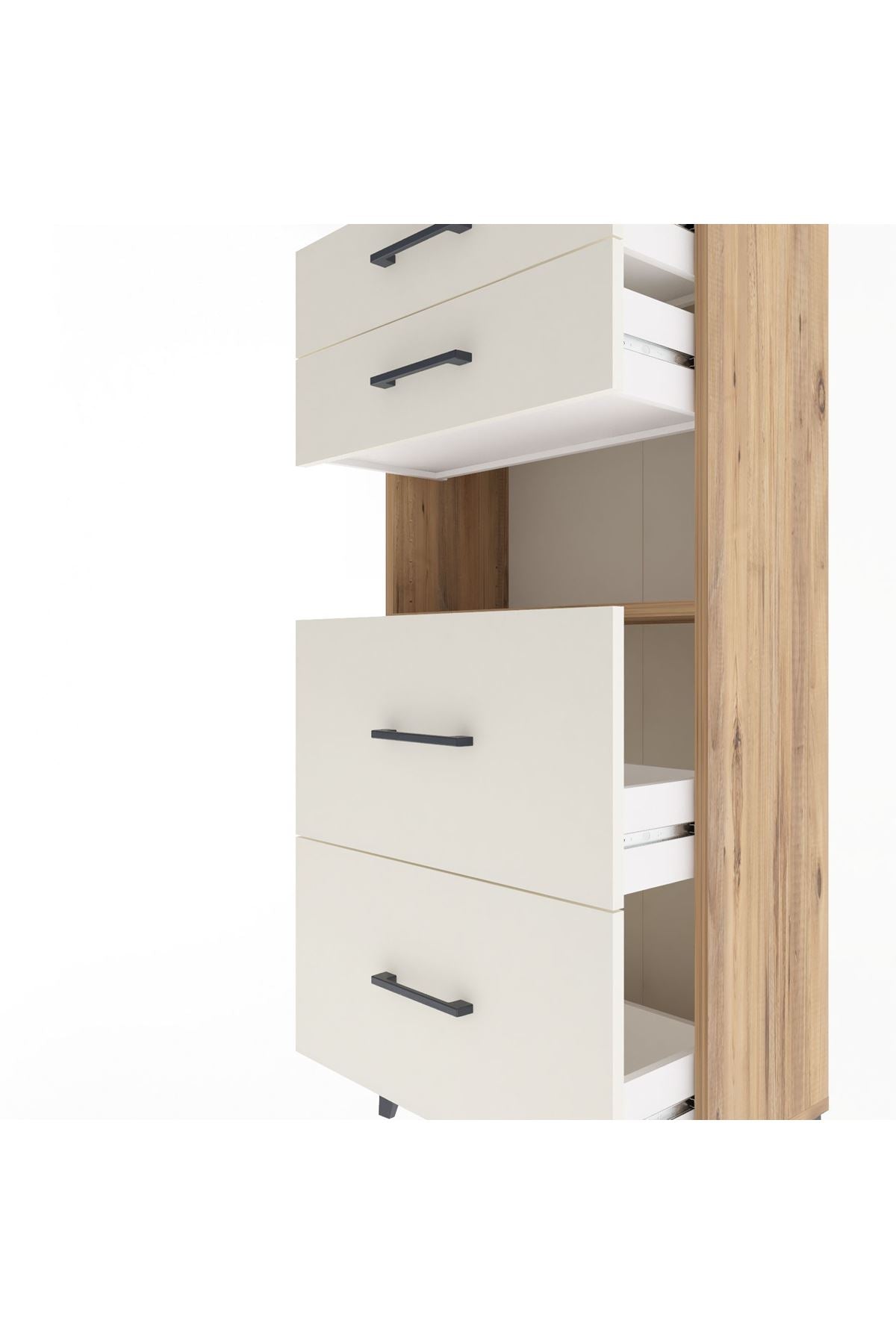 Arges Dolap Tek Raflı 4 Çekmeceli 60x30x134 - S17M102V7A