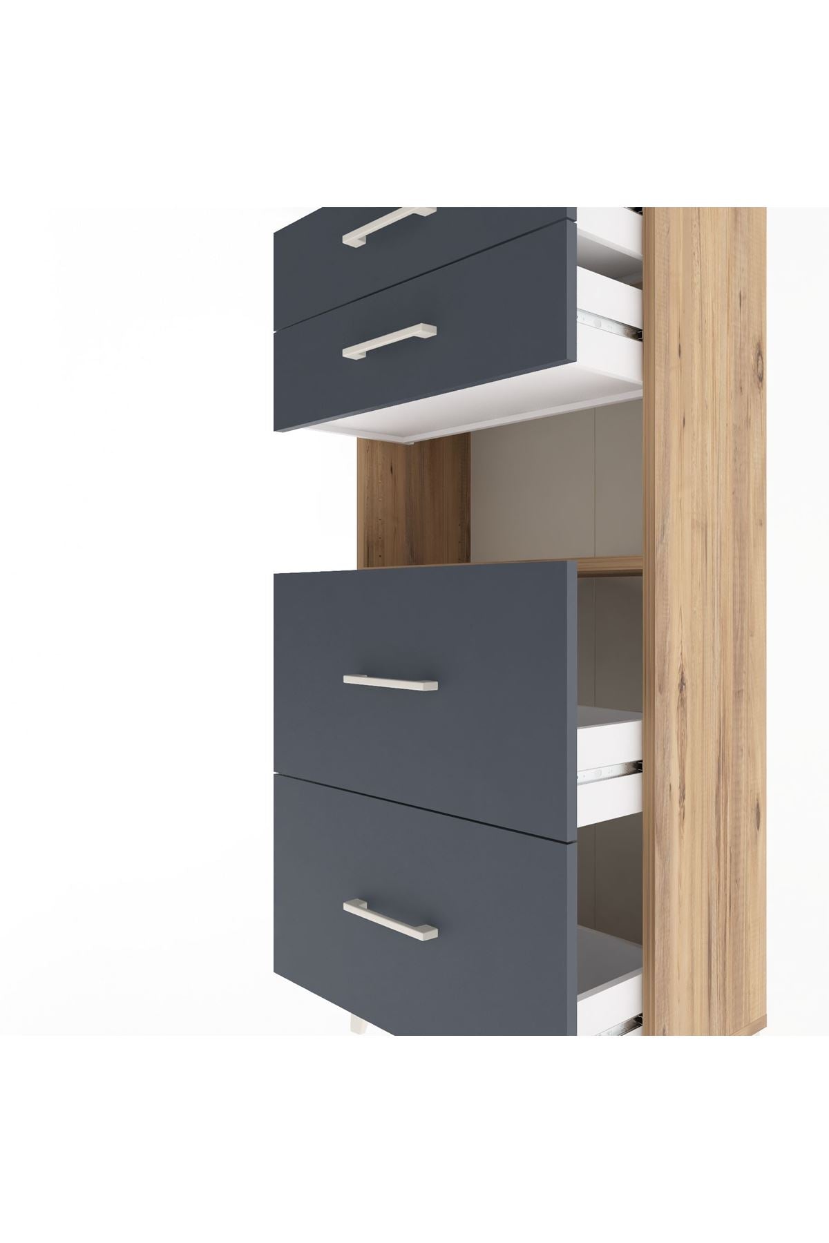 Arges Dolap Tek Raflı 4 Çekmeceli 60x30x134 - S17M102V8A