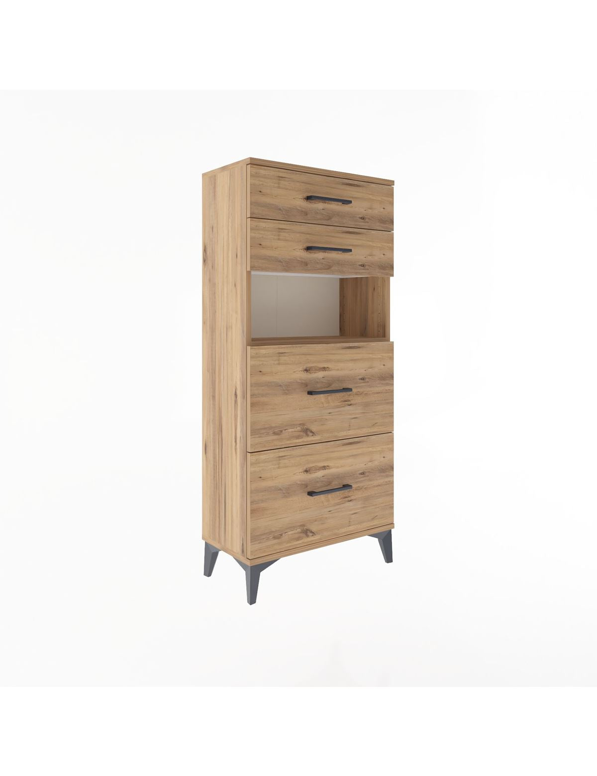 Arges Dolap Tek Raflı 4 Çekmeceli 60x30x134 - S17M102V9A