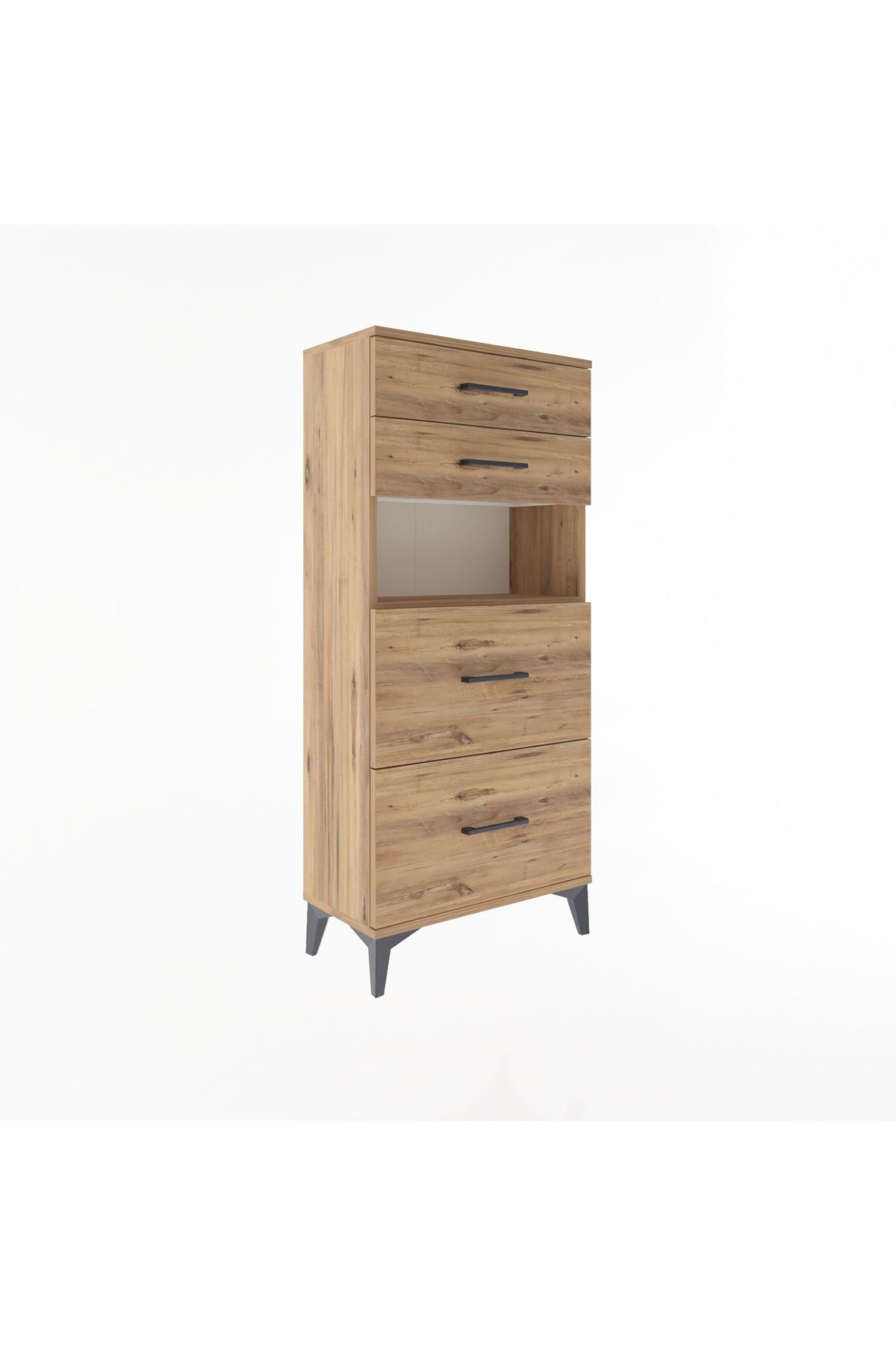 Arges Dolap Tek Raflı 4 Çekmeceli 60x30x134 - S17M102V9A