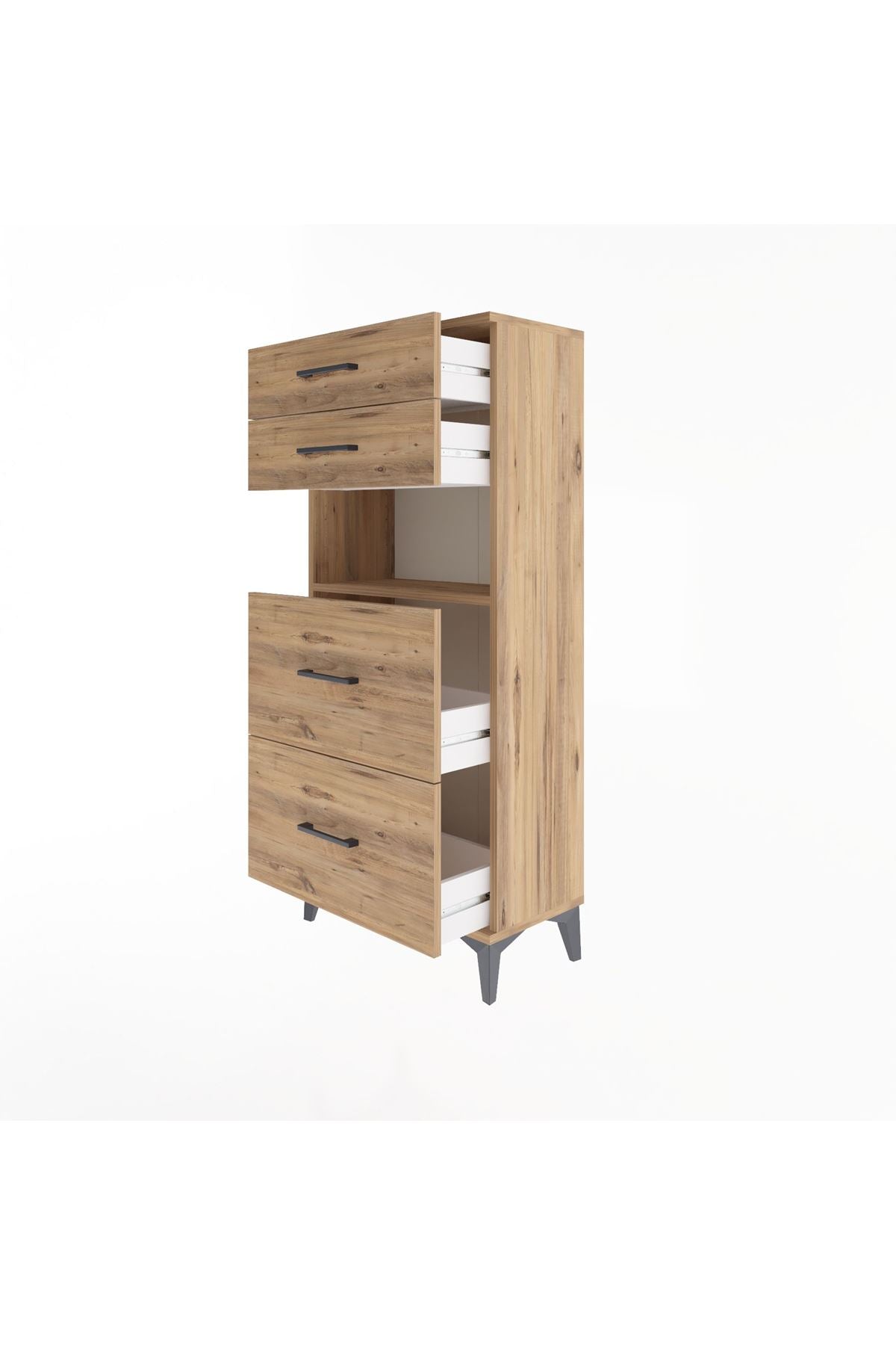 Arges Dolap Tek Raflı 4 Çekmeceli 60x30x134 - S17M102V9A