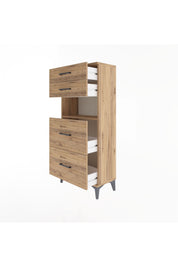Arges Dolap Tek Raflı 4 Çekmeceli 60x30x134 - S17M102V9A