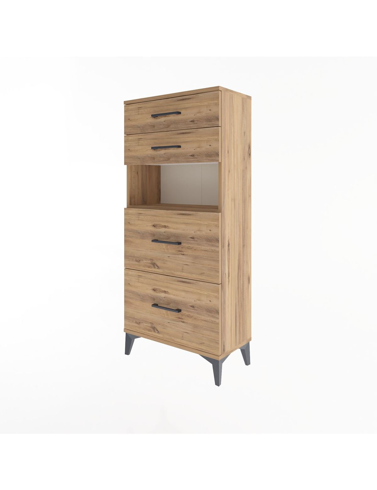 Arges Dolap Tek Raflı 4 Çekmeceli 60x30x134 - S17M102V9A