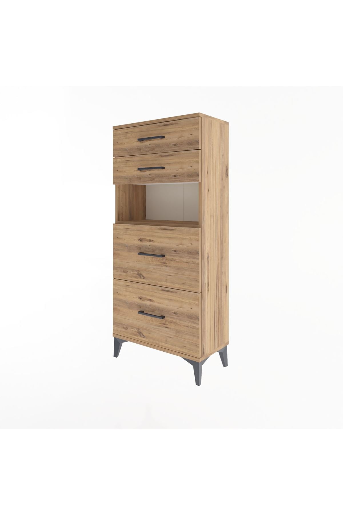 Arges Dolap Tek Raflı 4 Çekmeceli 60x30x134 - S17M102V9A