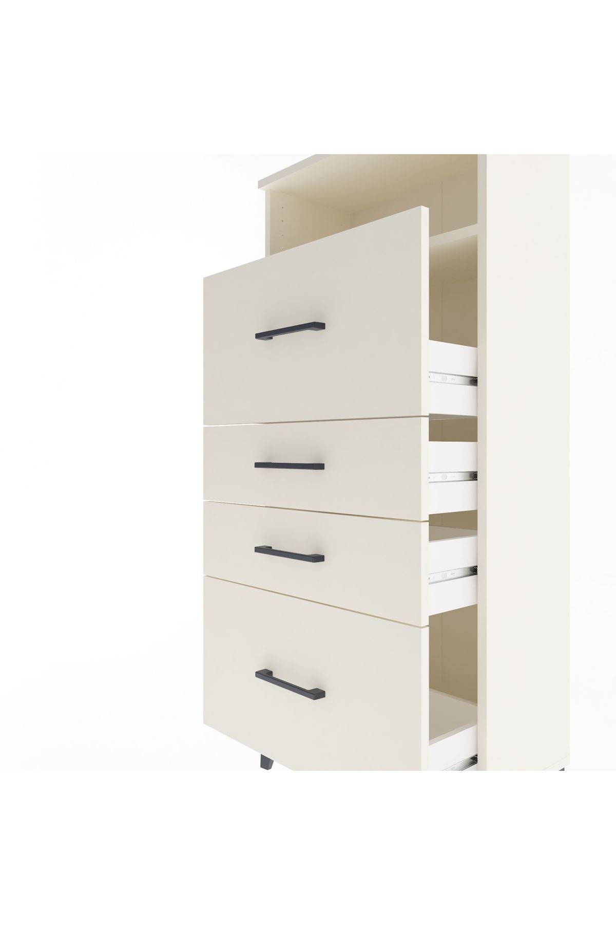 Arges Dolap Tek Raflı 4 Çekmeceli 60x30x134 - S17M103V1A