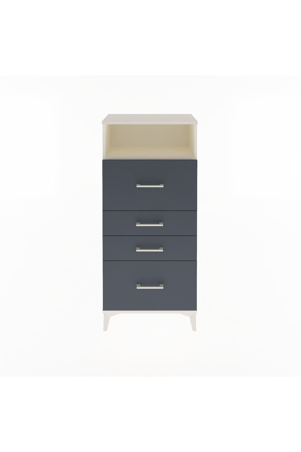 Arges Dolap Tek Raflı 4 Çekmeceli 60x30x134 - S17M103V2A