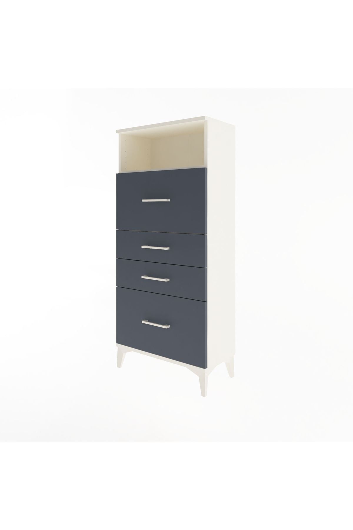 Arges Dolap Tek Raflı 4 Çekmeceli 60x30x134 - S17M103V2A