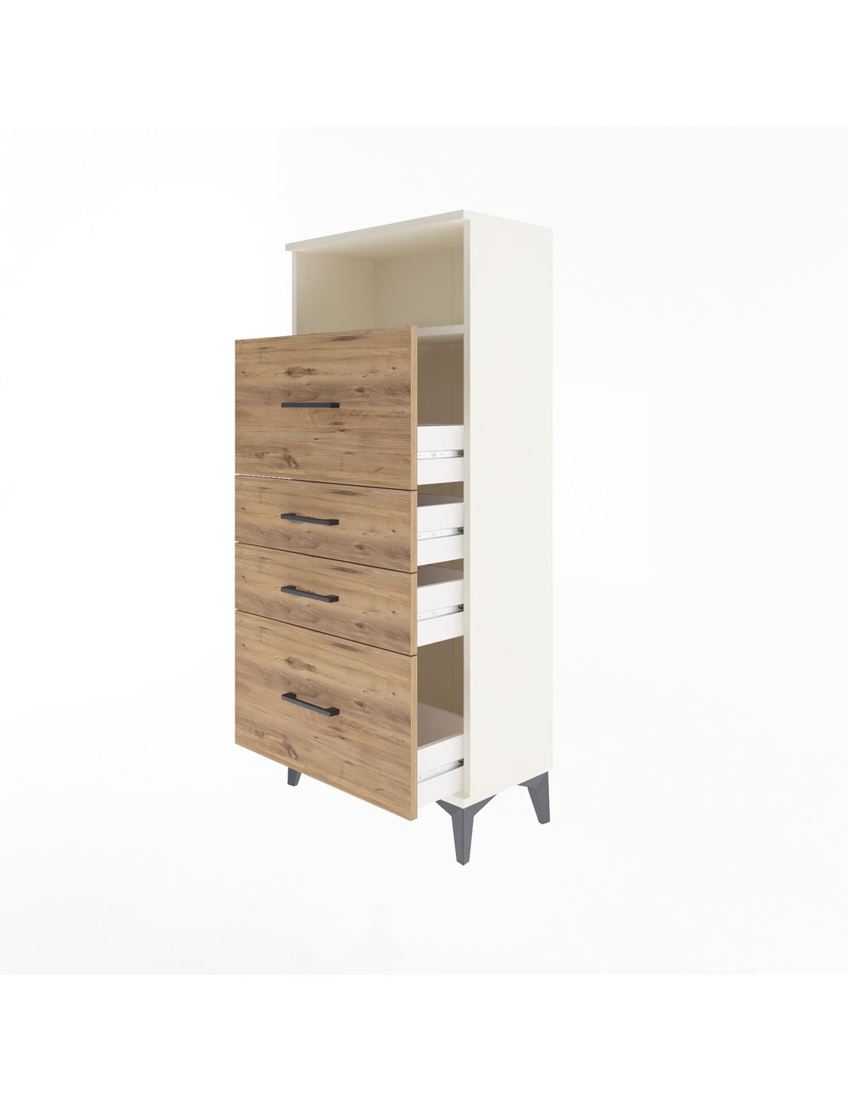 Arges Dolap Tek Raflı 4 Çekmeceli 60x30x134 - S17M103V3A