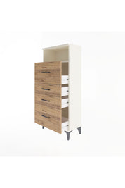 Arges Dolap Tek Raflı 4 Çekmeceli 60x30x134 - S17M103V3A