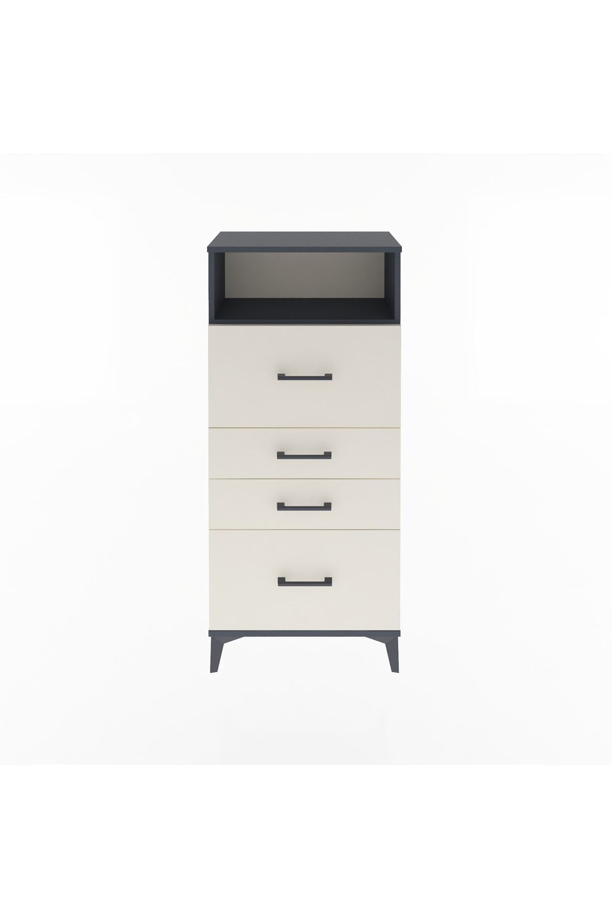 Arges Dolap Tek Raflı 4 Çekmeceli 60x30x134 - S17M103V4A