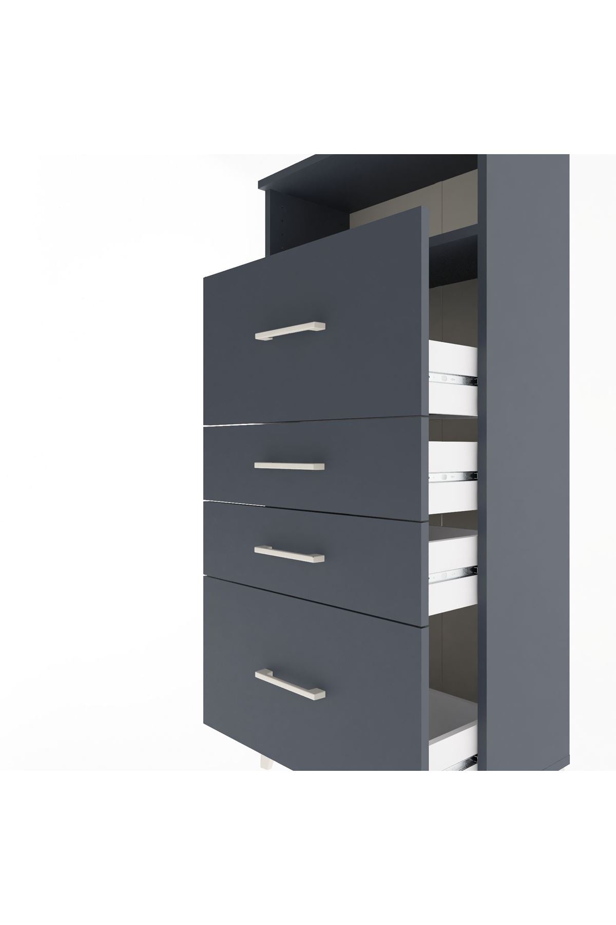 Arges Dolap Tek Raflı 4 Çekmeceli 60x30x134 - S17M103V5A