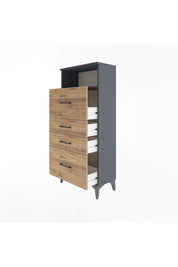 Arges Dolap Tek Raflı 4 Çekmeceli 60x30x134 - S17M103V6A