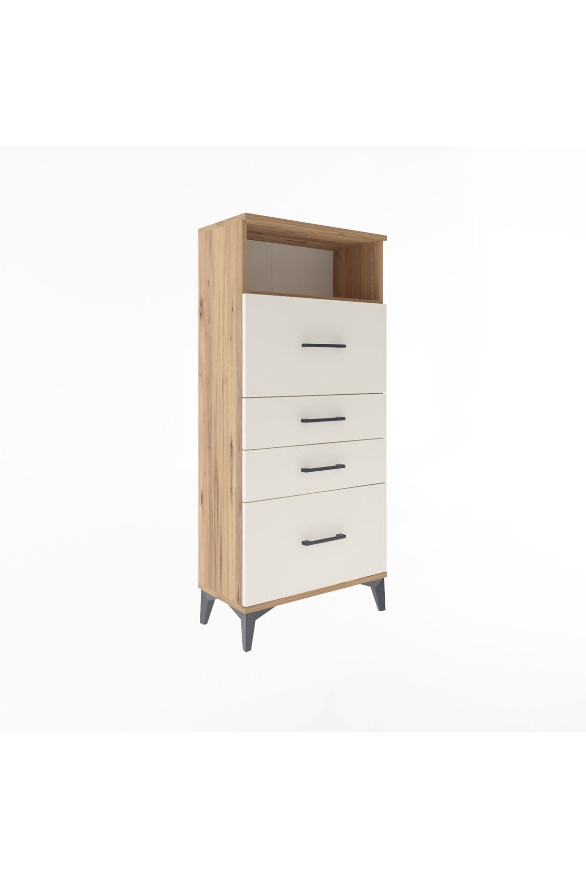 Arges Dolap Tek Raflı 4 Çekmeceli 60x30x134 - S17M103V7A