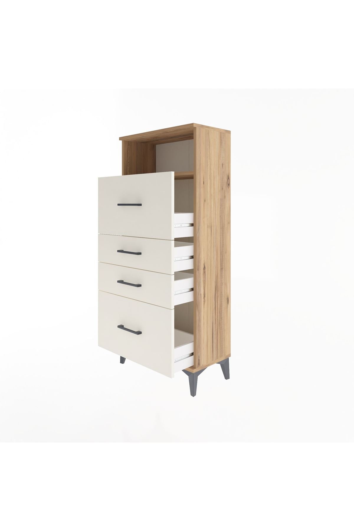 Arges Dolap Tek Raflı 4 Çekmeceli 60x30x134 - S17M103V7A