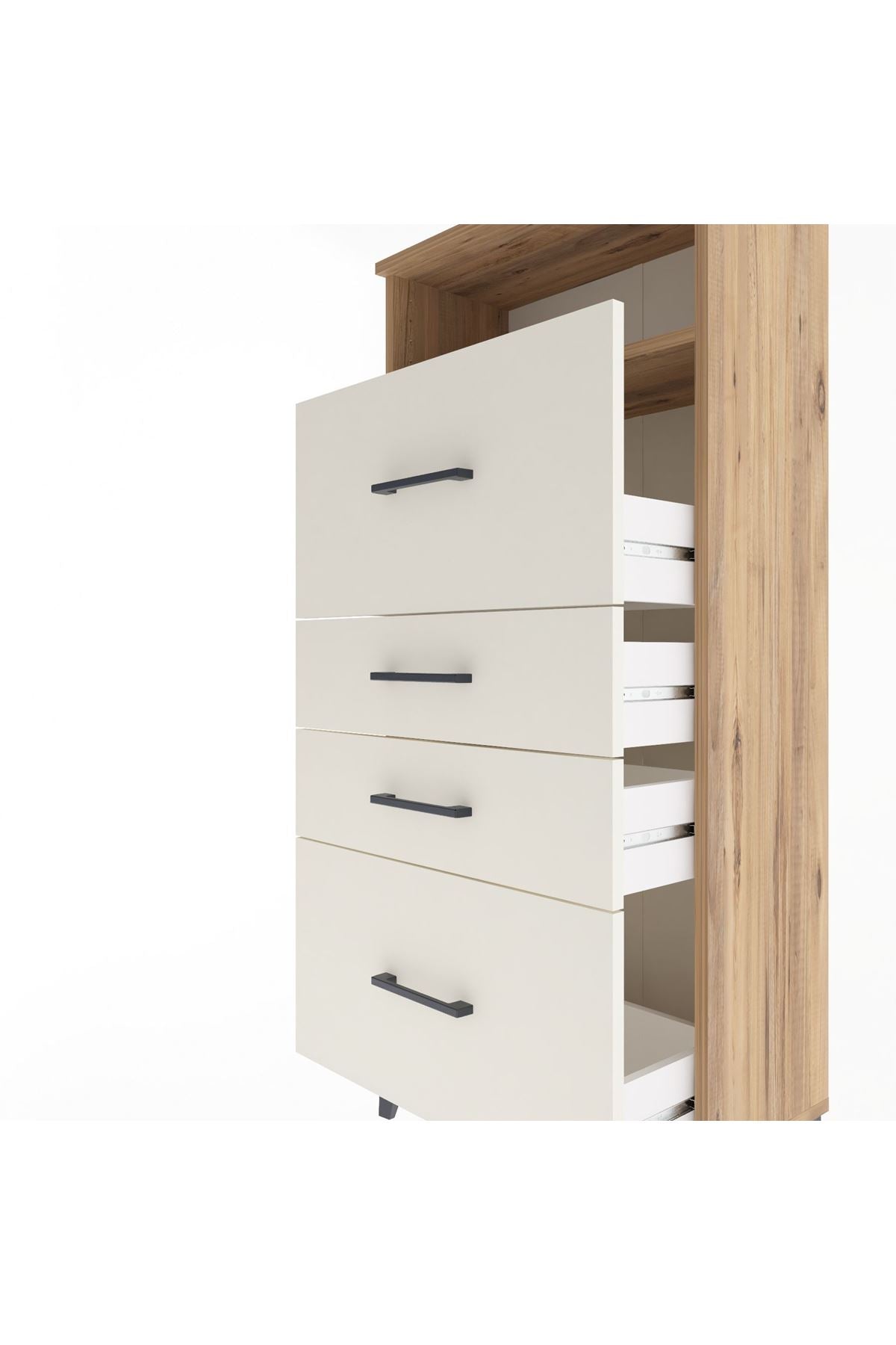 Arges Dolap Tek Raflı 4 Çekmeceli 60x30x134 - S17M103V7A