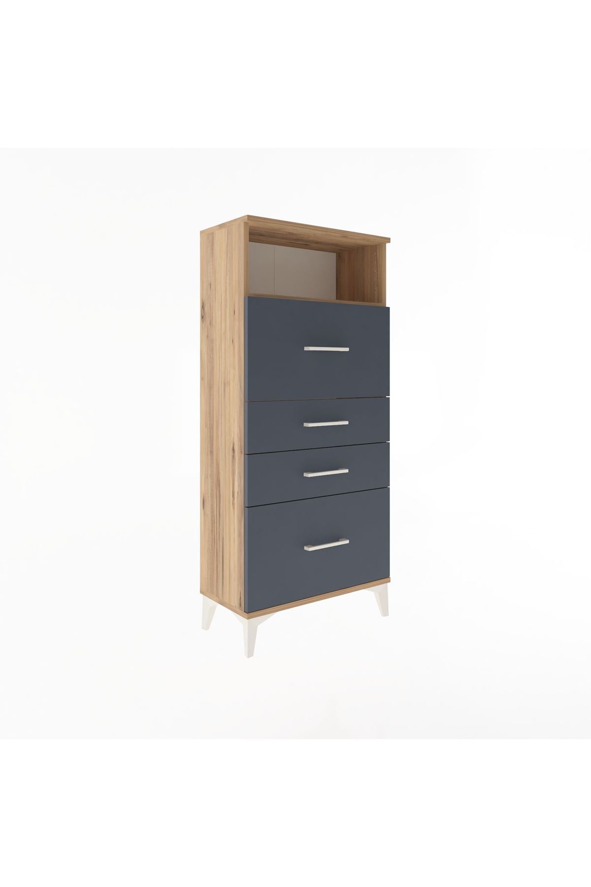 Arges Dolap Tek Raflı 4 Çekmeceli 60x30x134 - S17M103V8A