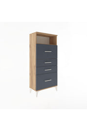 Arges Dolap Tek Raflı 4 Çekmeceli 60x30x134 - S17M103V8A
