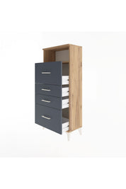 Arges Dolap Tek Raflı 4 Çekmeceli 60x30x134 - S17M103V8A
