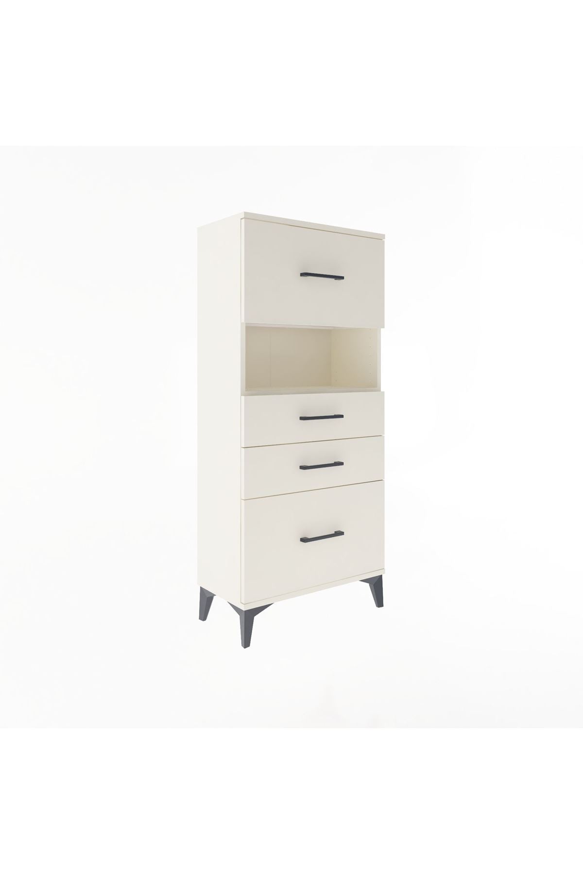 Arges Dolap Tek Raflı 4 Çekmeceli 60x30x134 - S17M104V1A