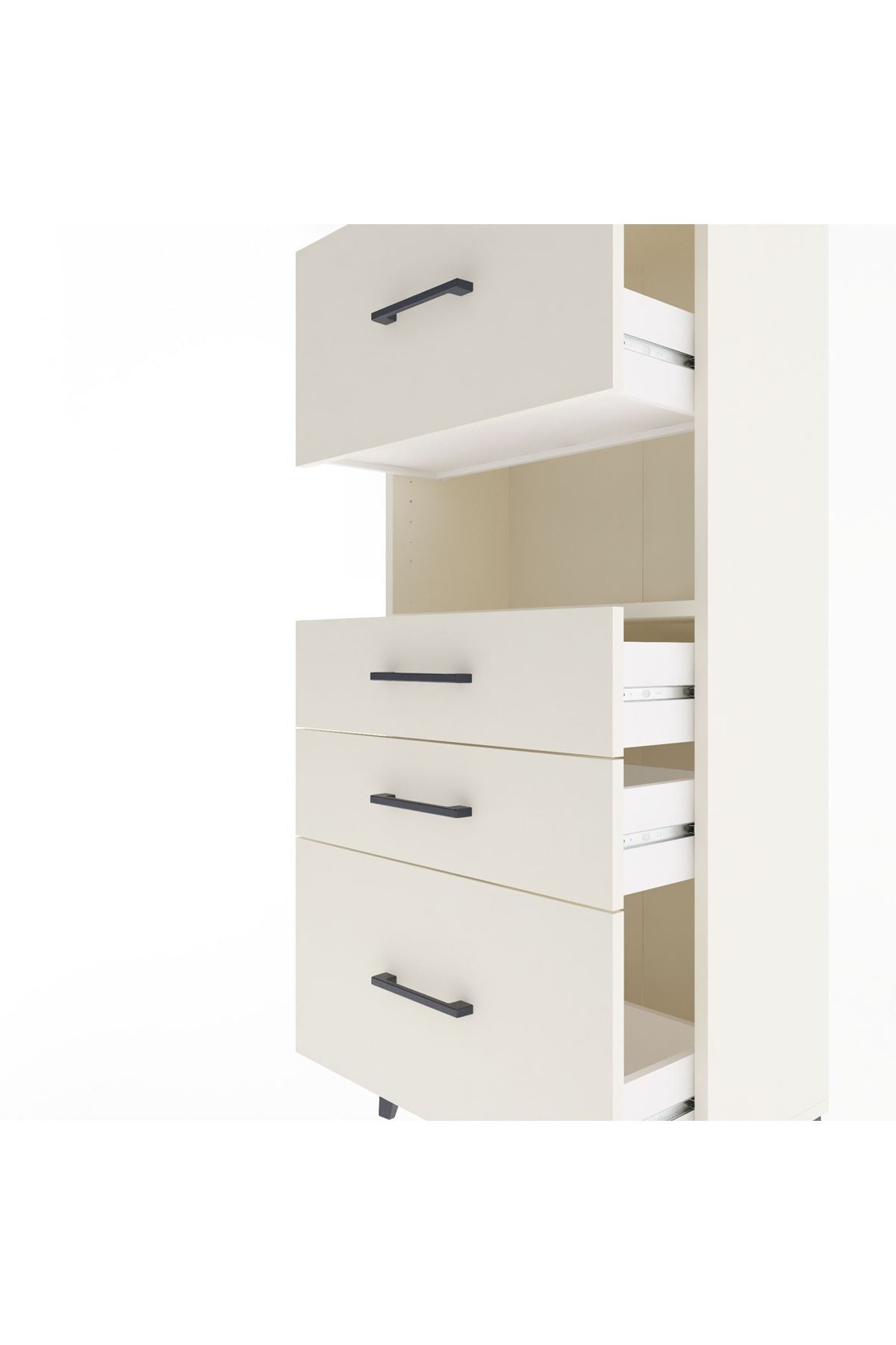 Arges Dolap Tek Raflı 4 Çekmeceli 60x30x134 - S17M104V1A