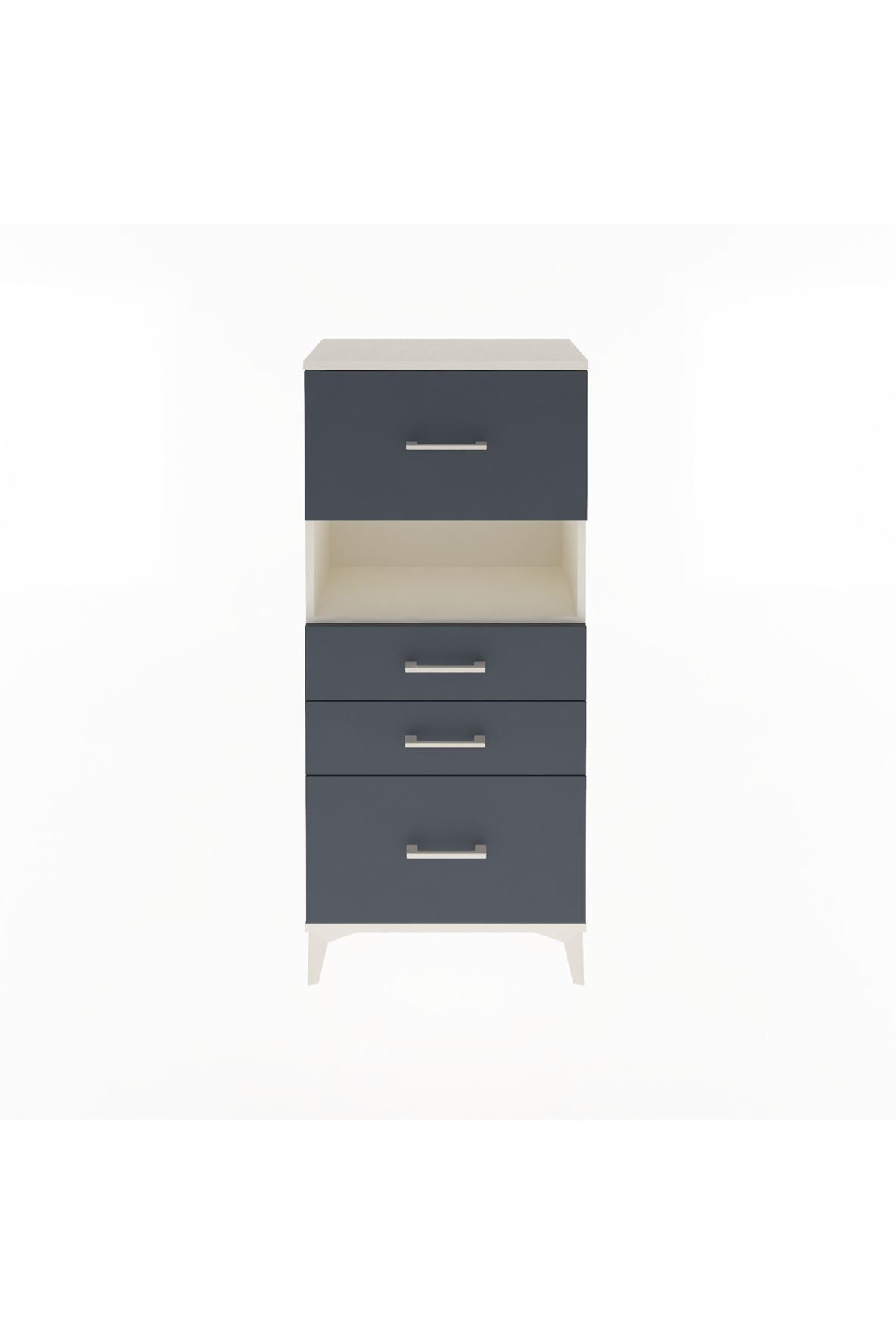 Arges Dolap Tek Raflı 4 Çekmeceli 60x30x134 - S17M104V2A