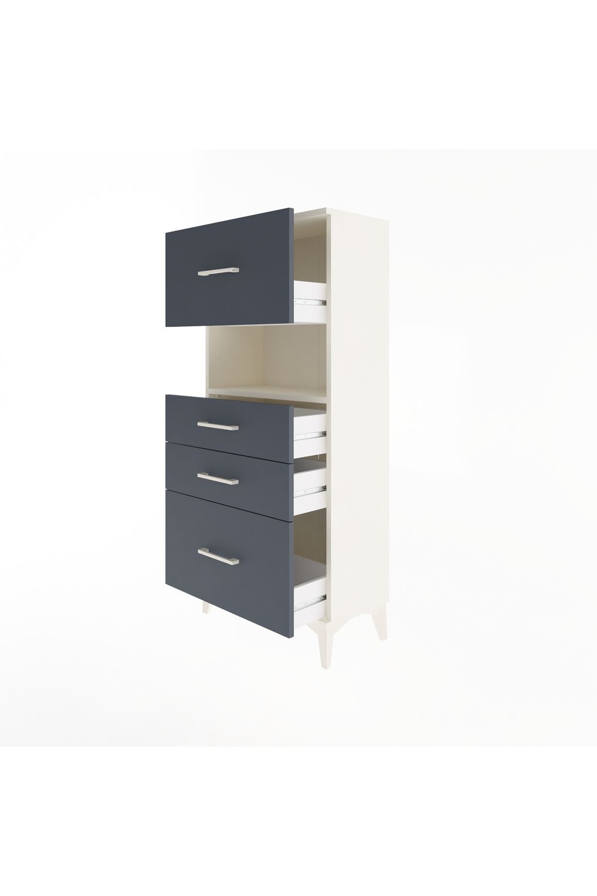 Arges Dolap Tek Raflı 4 Çekmeceli 60x30x134 - S17M104V2A