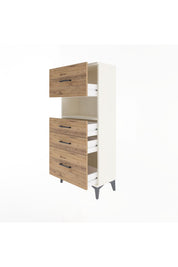 Arges Dolap Tek Raflı 4 Çekmeceli 60x30x134 - S17M104V3A
