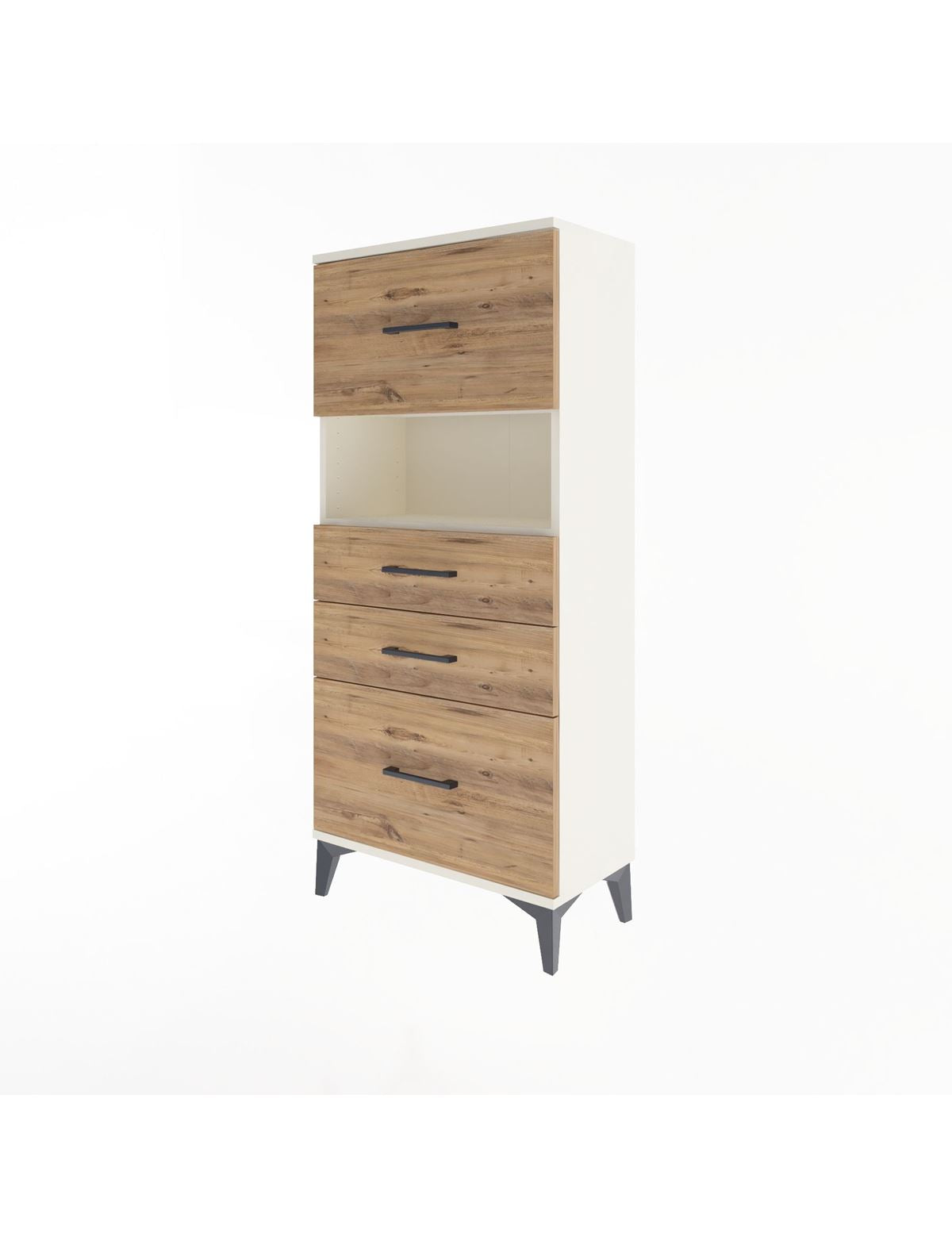Arges Dolap Tek Raflı 4 Çekmeceli 60x30x134 - S17M104V3A