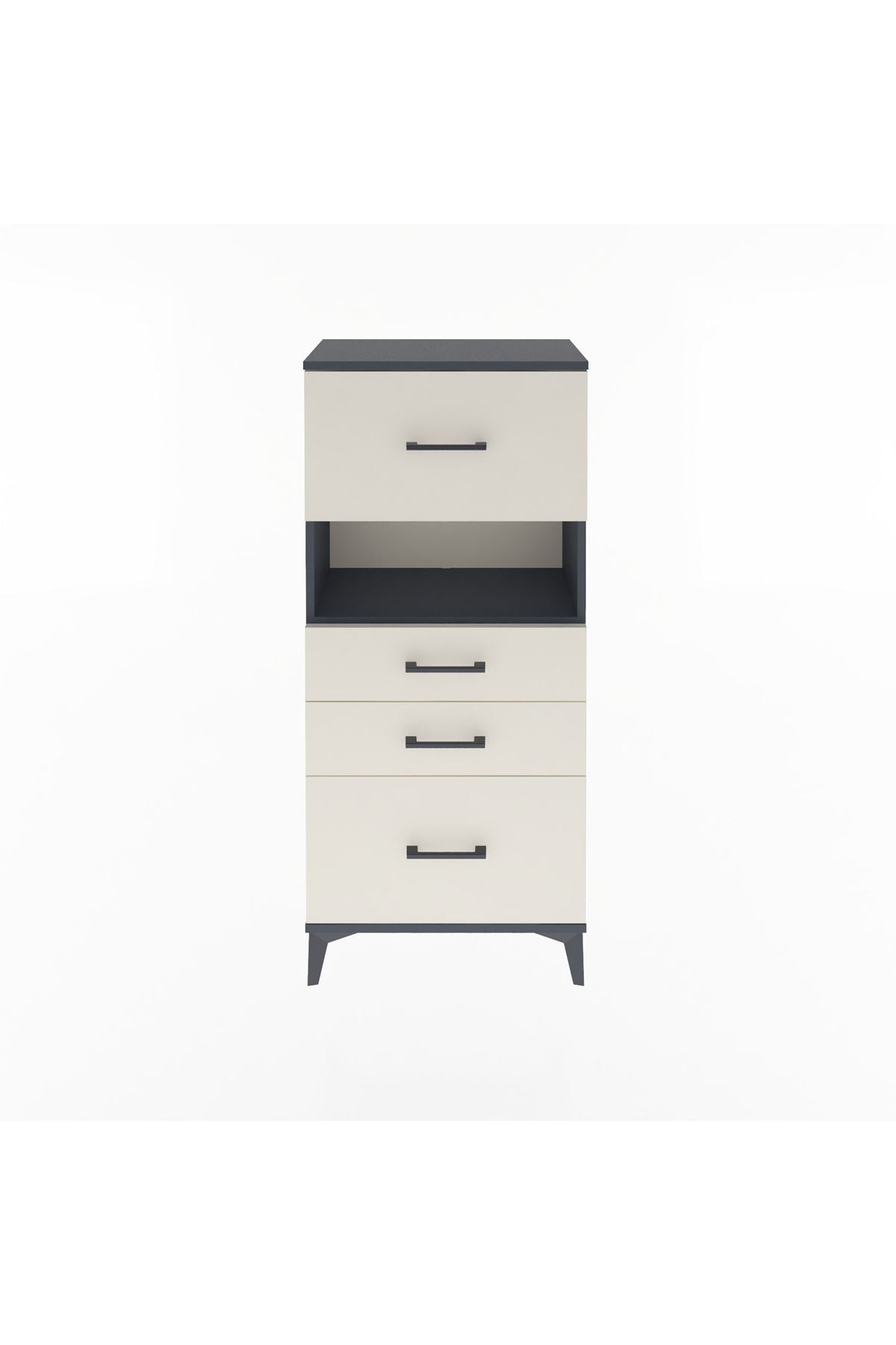 Arges Dolap Tek Raflı 4 Çekmeceli 60x30x134 - S17M104V4A