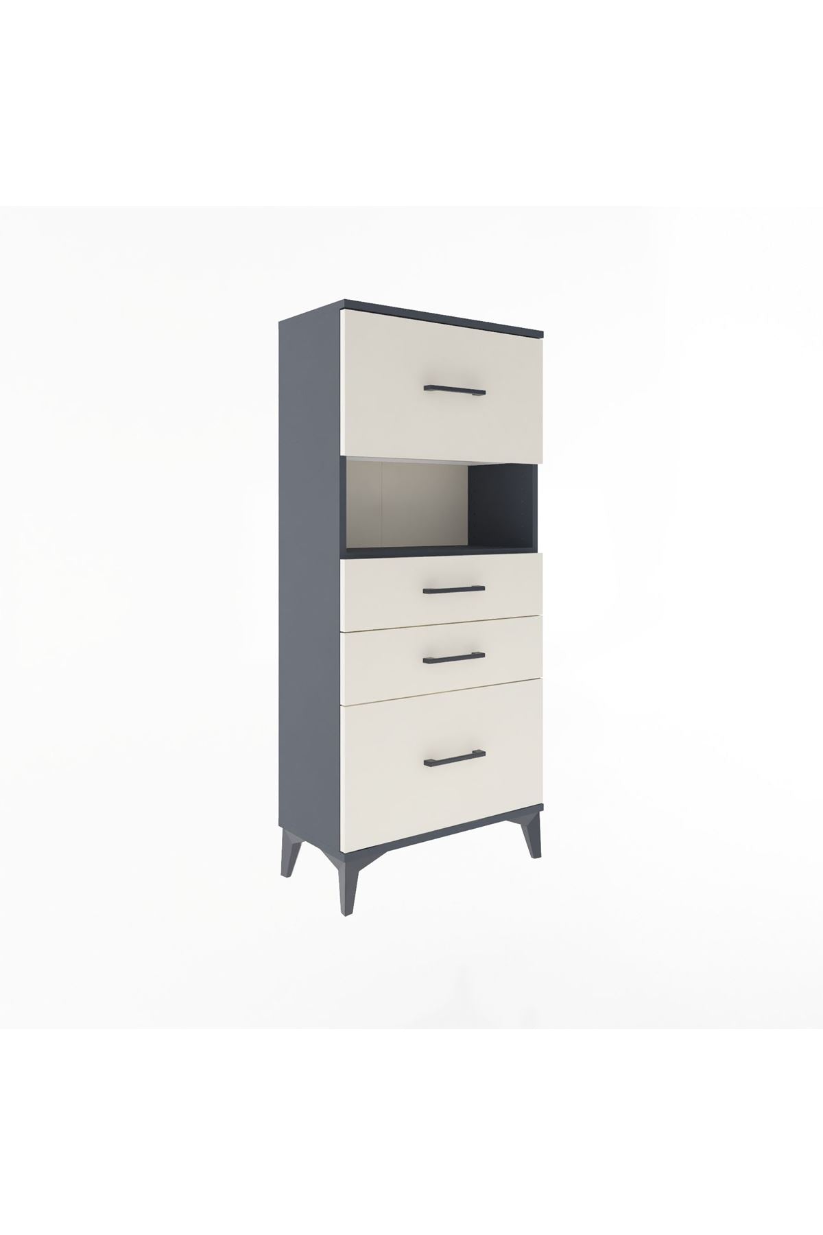 Arges Dolap Tek Raflı 4 Çekmeceli 60x30x134 - S17M104V4A