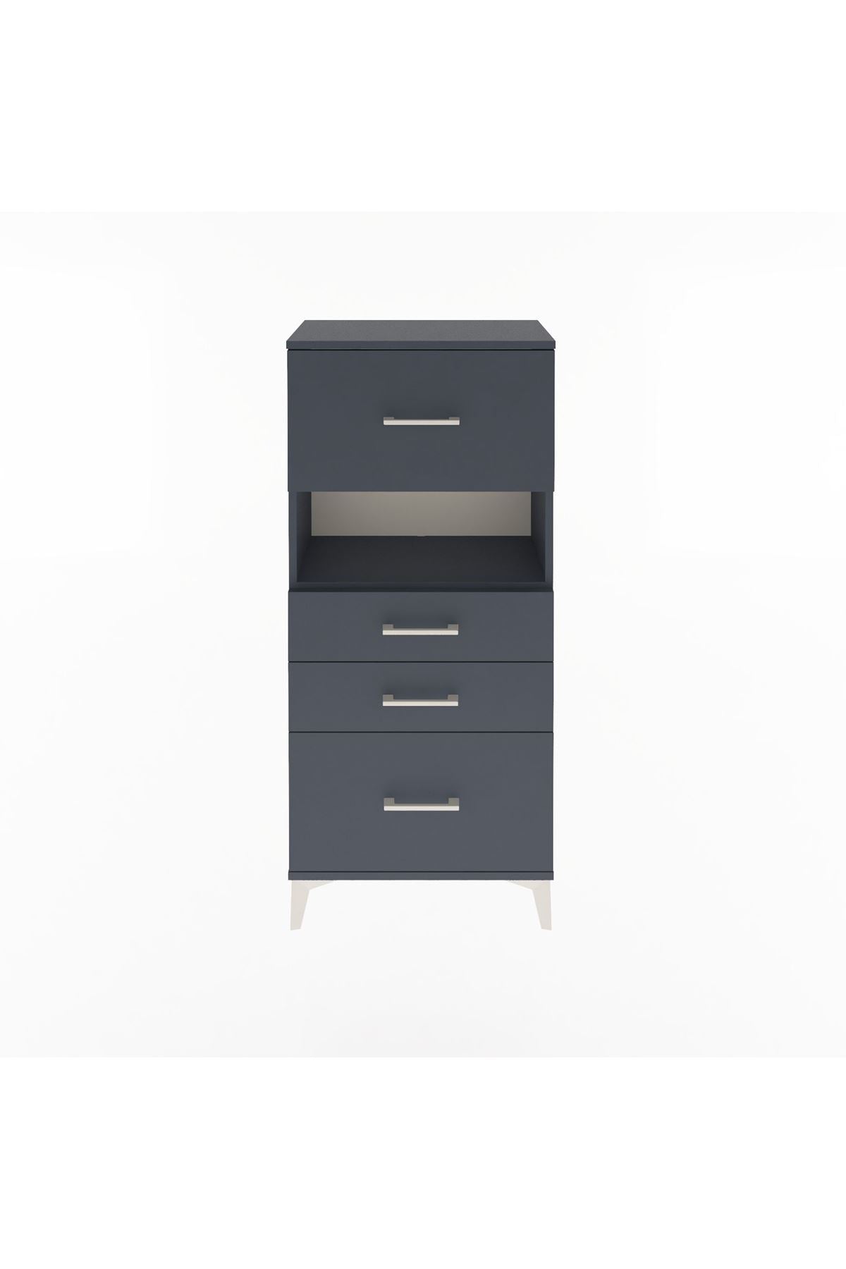 Arges Dolap Tek Raflı 4 Çekmeceli 60x30x134 - S17M104V5A