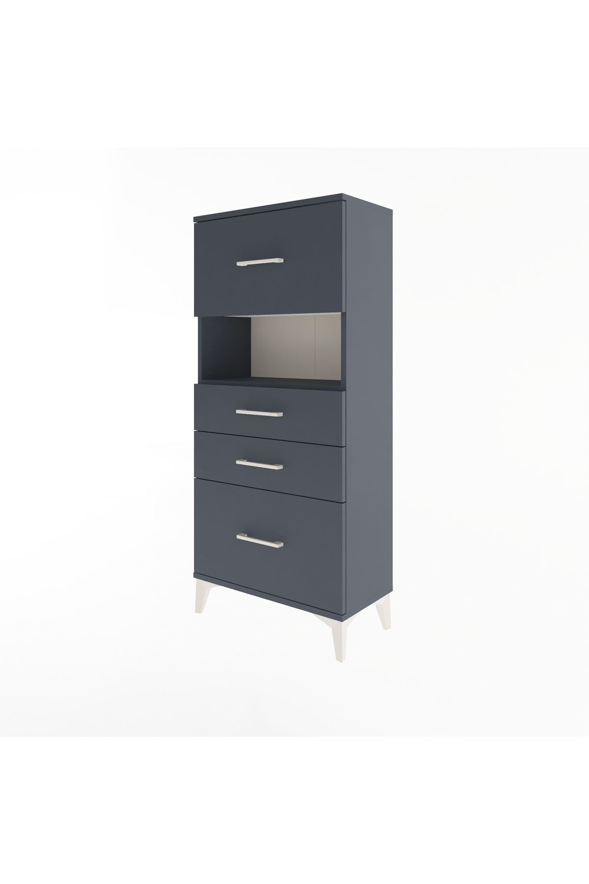 Arges Dolap Tek Raflı 4 Çekmeceli 60x30x134 - S17M104V5A