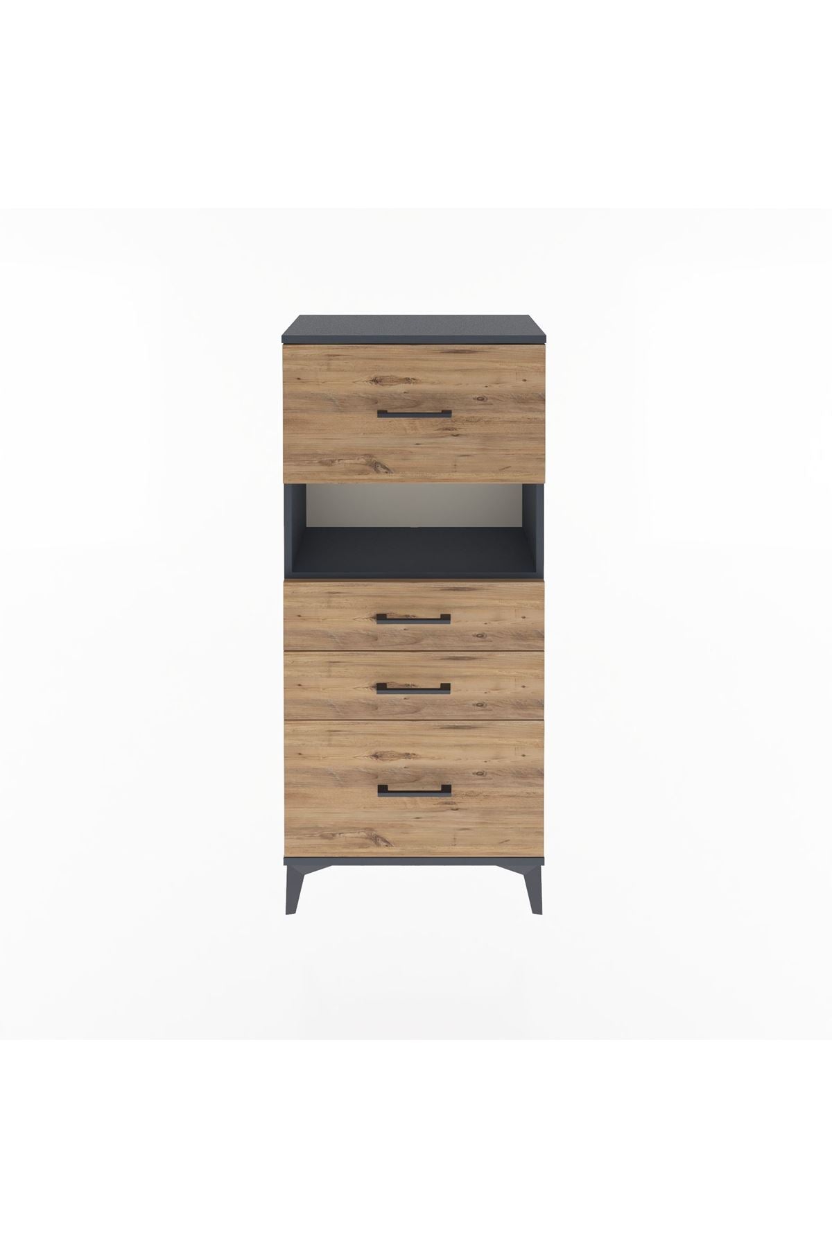Arges Dolap Tek Raflı 4 Çekmeceli 60x30x134 - S17M104V6A