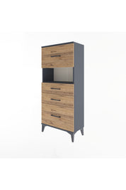 Arges Dolap Tek Raflı 4 Çekmeceli 60x30x134 - S17M104V6A