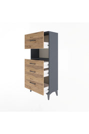 Arges Dolap Tek Raflı 4 Çekmeceli 60x30x134 - S17M104V6A