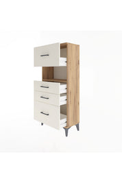Arges Dolap Tek Raflı 4 Çekmeceli 60x30x134 - S17M104V7A