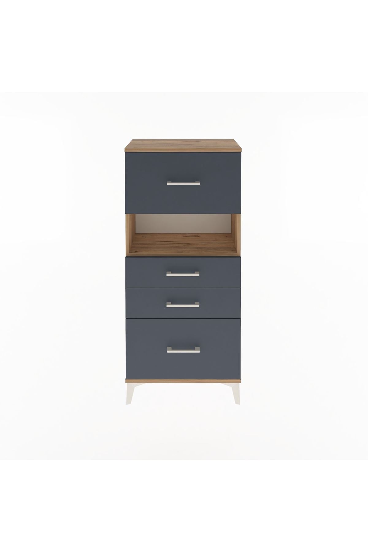 Arges Dolap Tek Raflı 4 Çekmeceli 60x30x134 - S17M104V8A