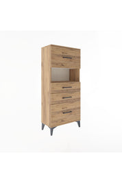 Arges Dolap Tek Raflı 4 Çekmeceli 60x30x134 - S17M104V9A