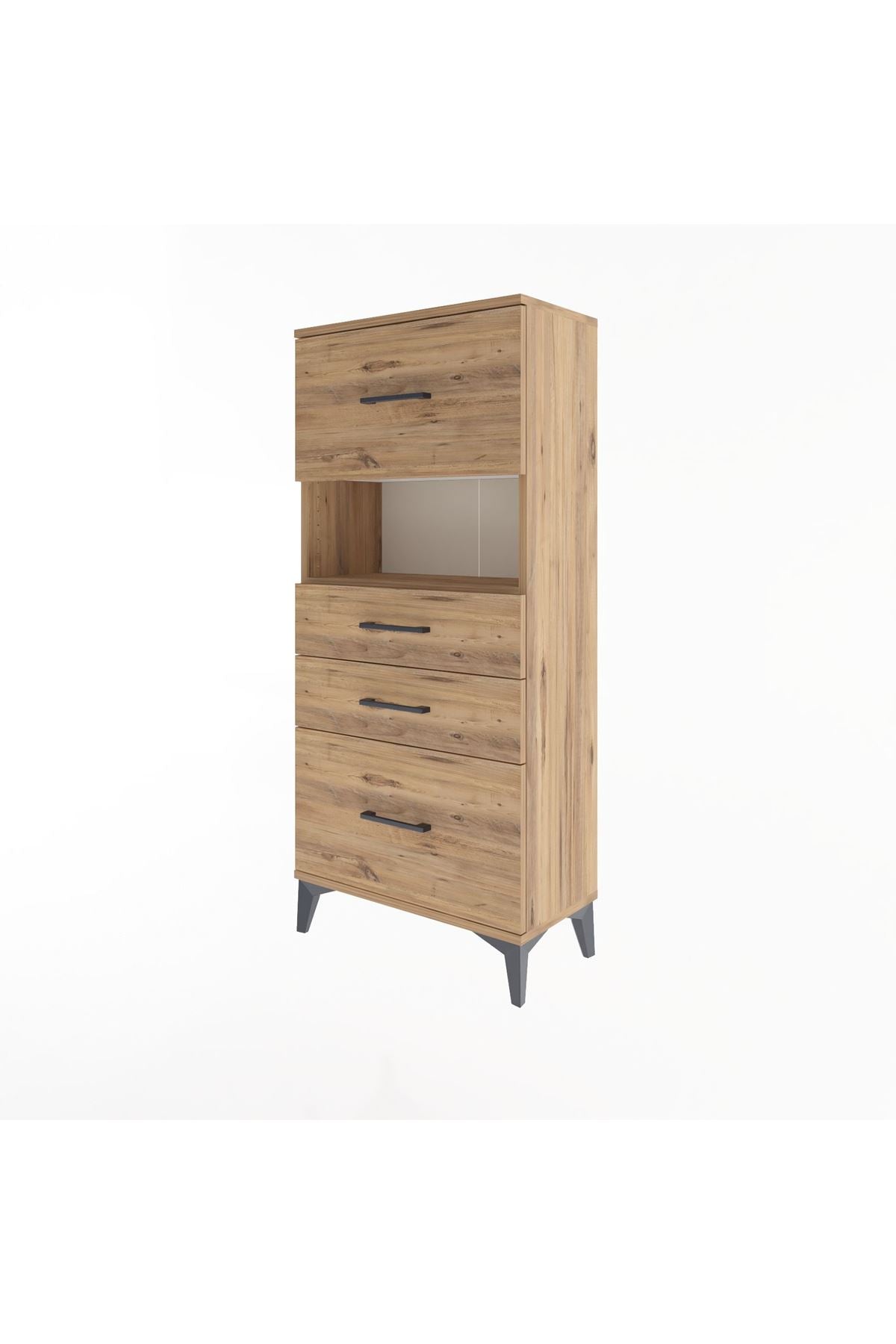 Arges Dolap Tek Raflı 4 Çekmeceli 60x30x134 - S17M104V9A