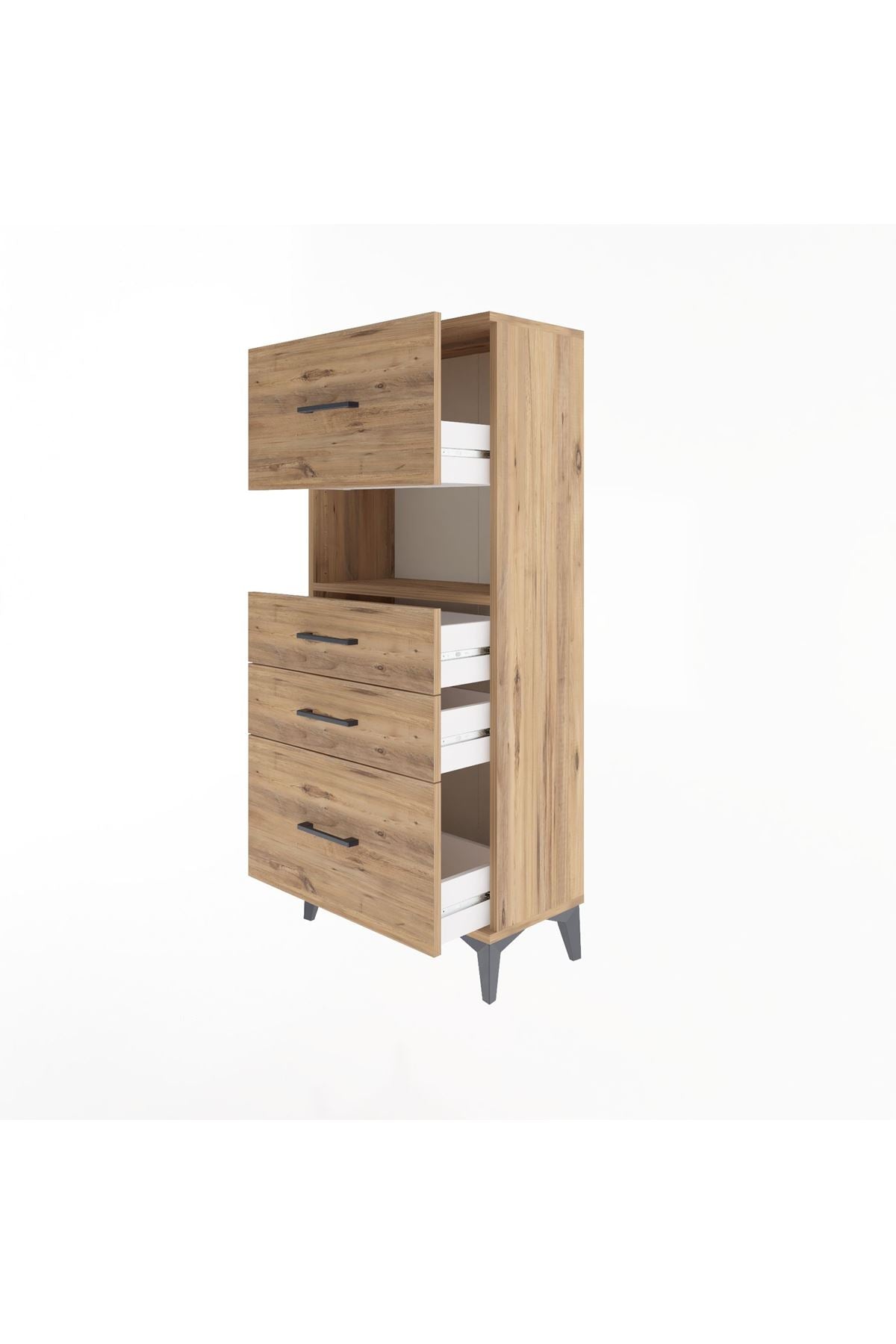 Arges Dolap Tek Raflı 4 Çekmeceli 60x30x134 - S17M104V9A