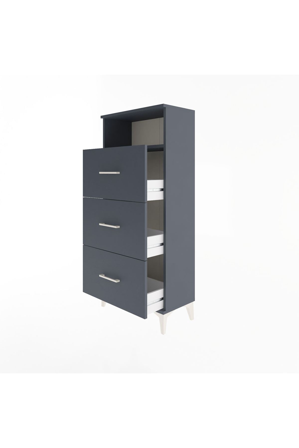 Arges Dolap Tek Raflı 3 Çekmeceli 60x30x134 - S17M105V5A
