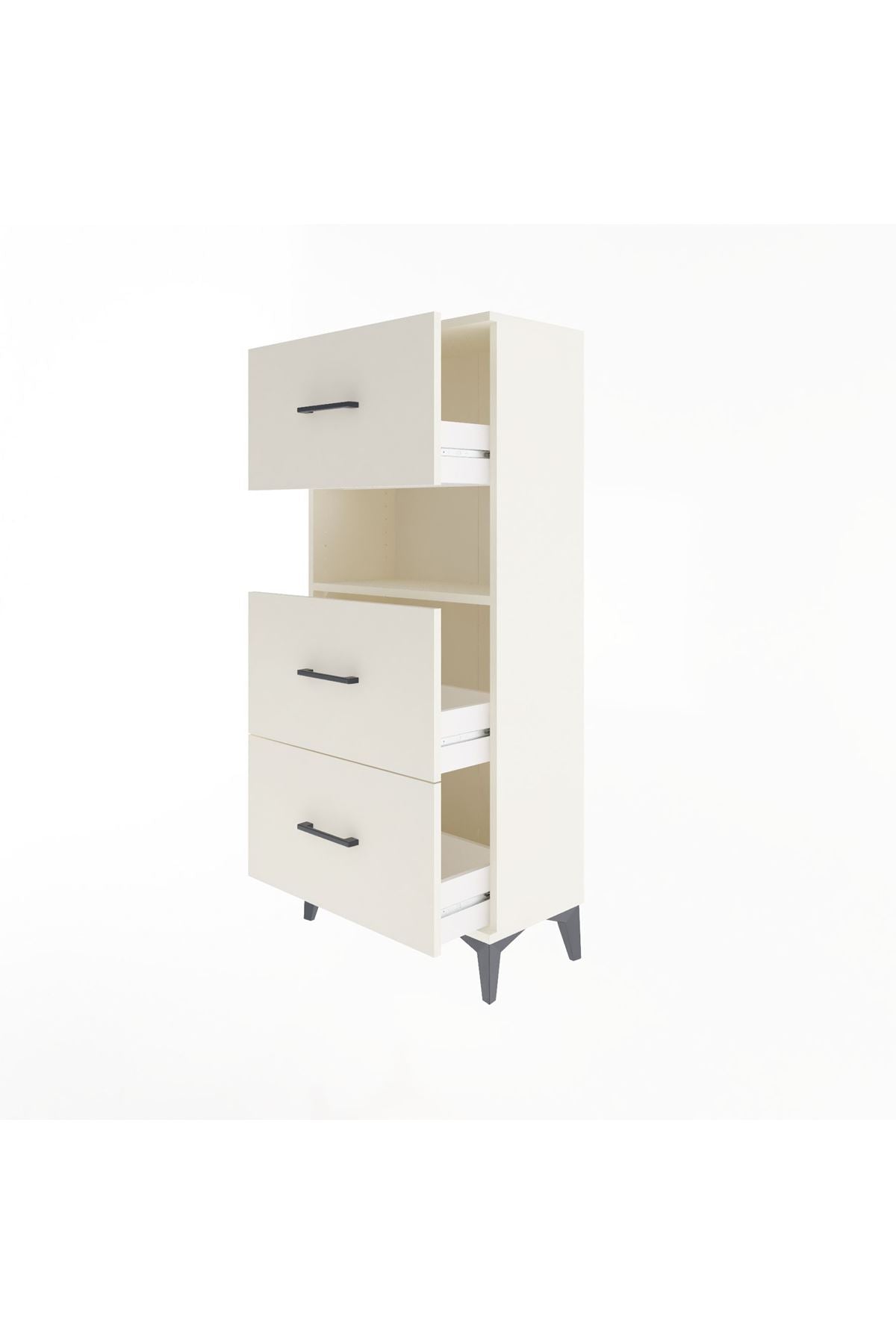 Arges Dolap Tek Raflı 3 Çekmeceli 60x30x134 - S17M106V1A