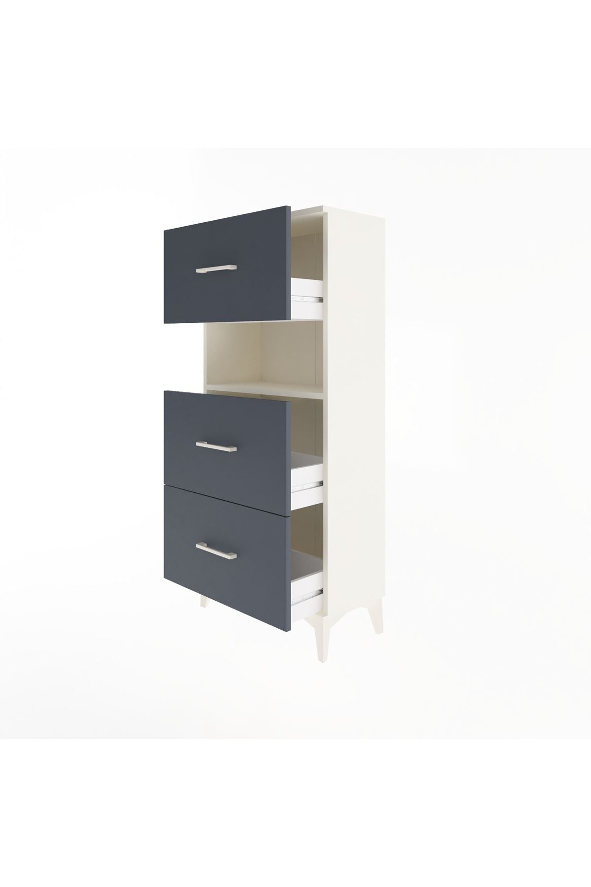 Arges Dolap Tek Raflı 3 Çekmeceli 60x30x134 - S17M106V2A