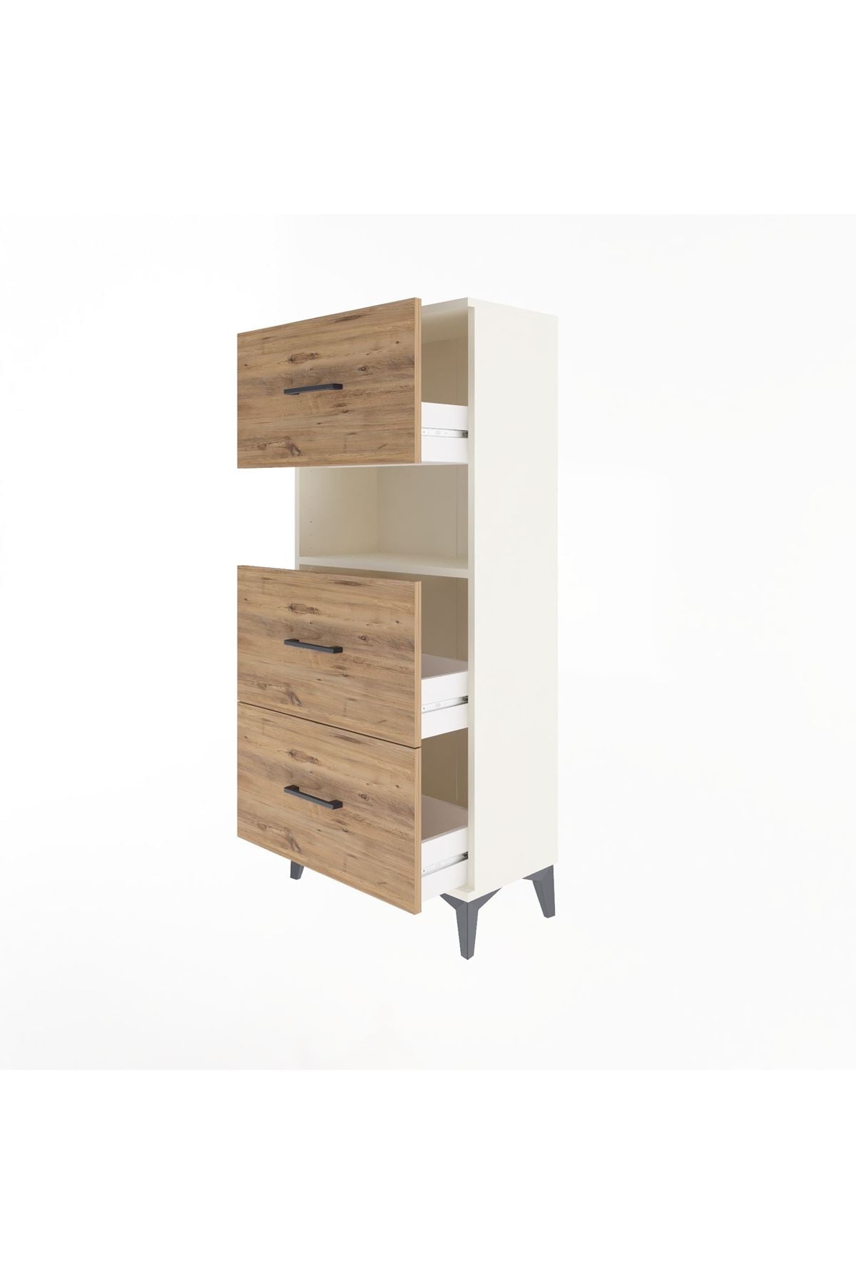 Arges Dolap Tek Raflı 3 Çekmeceli 60x30x134 - S17M106V3A