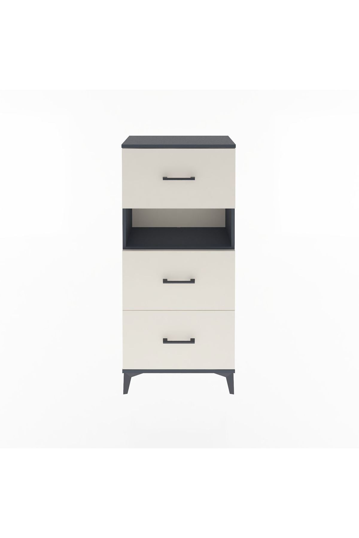 Arges Dolap Tek Raflı 3 Çekmeceli 60x30x134 - S17M106V4A