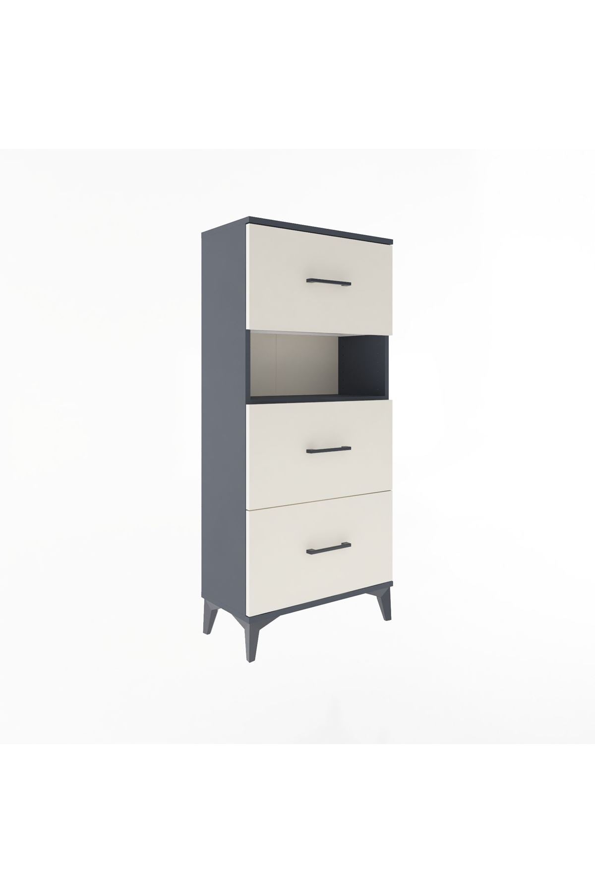 Arges Dolap Tek Raflı 3 Çekmeceli 60x30x134 - S17M106V4A