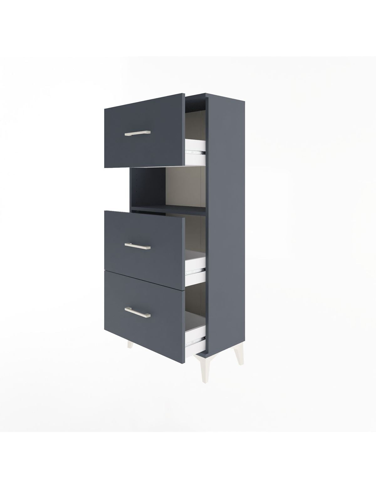 Arges Dolap Tek Raflı 3 Çekmeceli 60x30x134 - S17M106V5A