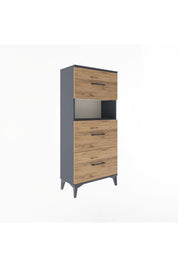 Arges Dolap Tek Raflı 3 Çekmeceli 60x30x134 - S17M106V6A