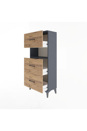 Arges Dolap Tek Raflı 3 Çekmeceli 60x30x134 - S17M106V6A